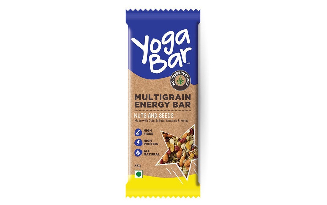 Yoga Bar Multigrain Energy Bar Nuts and Seeds   Pack  38 grams